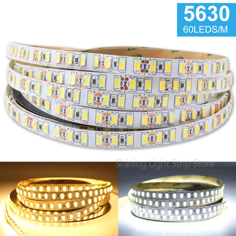DC 12V Flexible LED Strip Light SMD 5630 White Warm White RGB LED Strip