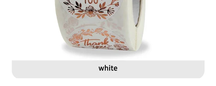 Sticker sheet showing floral thank you labels