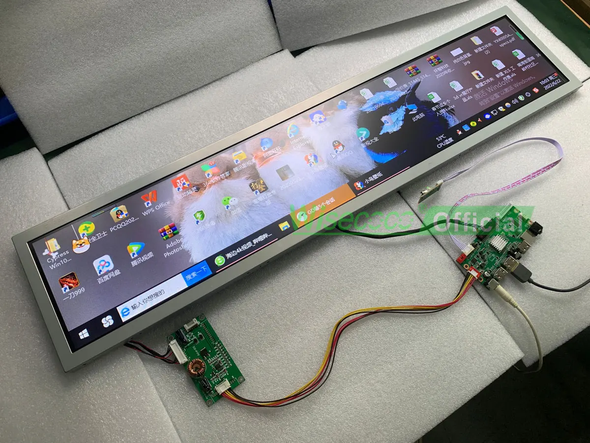 Wisecoco Ʈ ̵ Ʈġ LCD , Bartop ̵ ĳ Ű ÷, IPS 800 Ʈ ޺ б , 28 ġ, 1366x256
