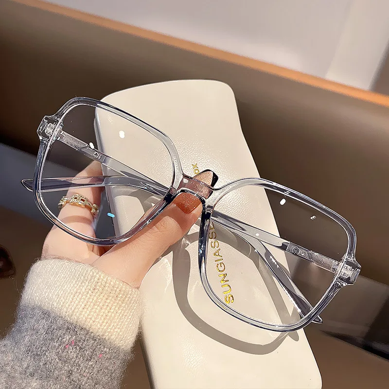 Fashion Leopard Oversized Myopia Glasses Women Brand Square Blocking Blue Light Ultralight Computer Graduation Eyeglasses minus 2
