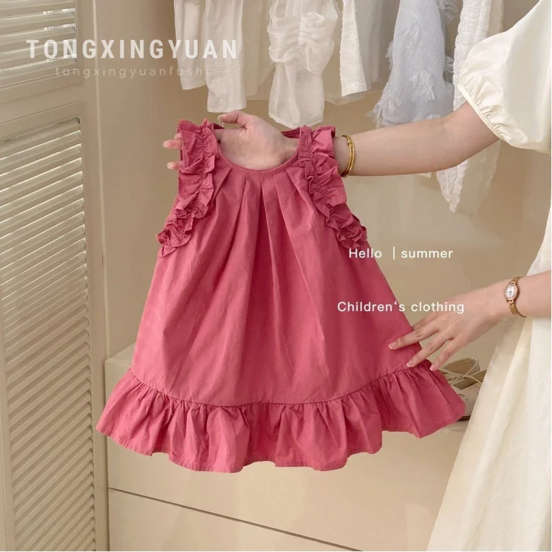 Children's Clothing New Summer Girls' Dress Children's Ruffled Princess Dress Sleeveless Vest Skirt
