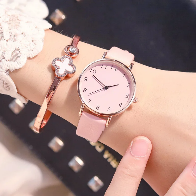 

Women Watch Luxury Brand Casual Exquisite Leather Belt Watches With Fashionable Simple Style Quartz WristWatch for Ladies