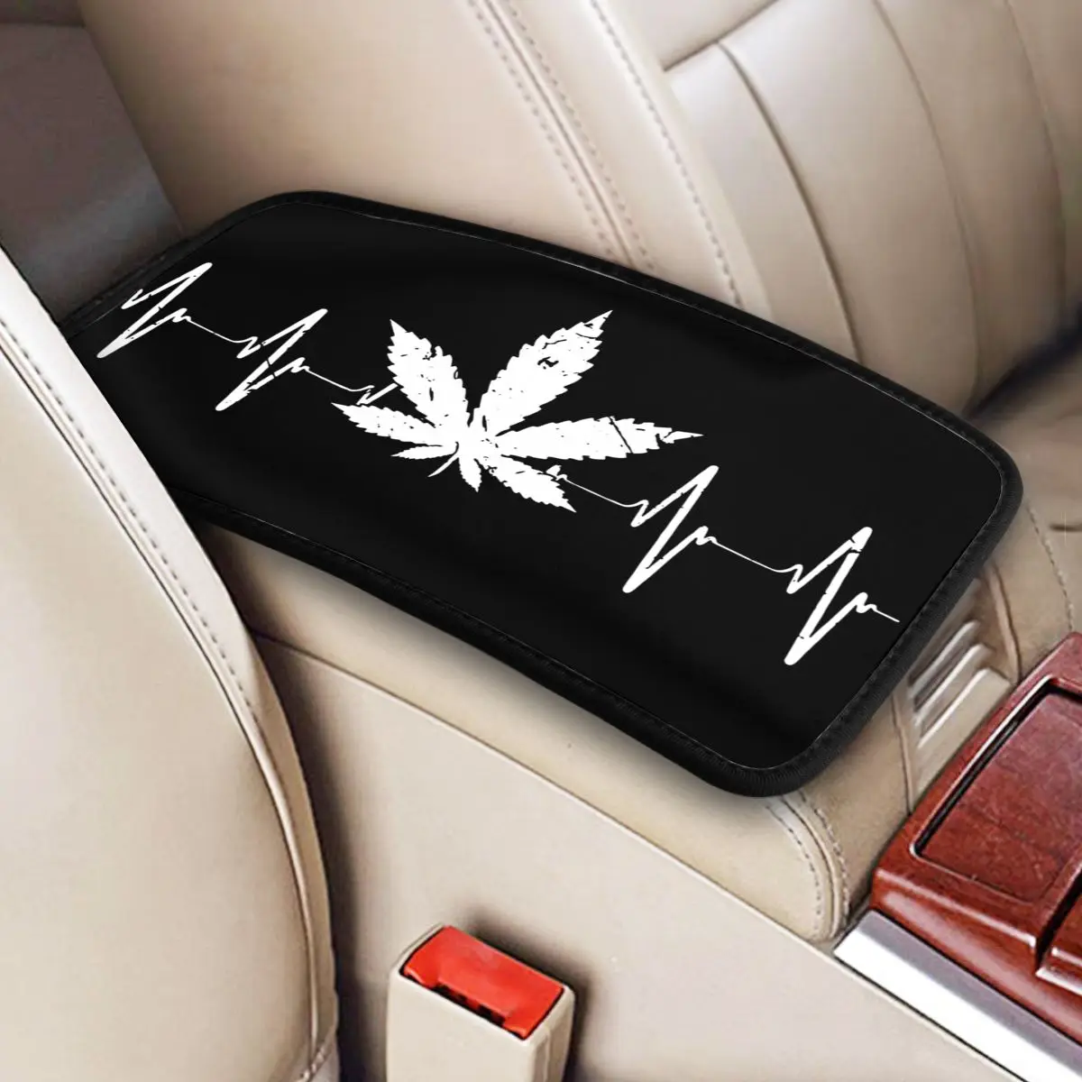 

Weed Heartbeat Center Console Cover Pad for Cars Car Interior Accessories Armrest Cover Mat