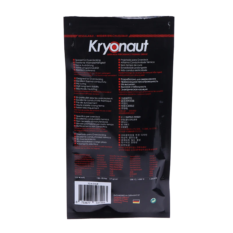 【C】5.5g Thermal Grizzly Kryonaut Extreme KE CPU/GPU 쿨러용 열전도 페이스트 대용량 복합 냉각 실리콘 그리스