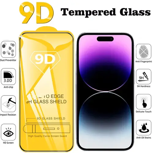 9D Screen Protector Tempered Glass for iPhone 17 16 Pro Max 16e 15 14 13 12 11 Protective Glass for iPhone X XR XS Max 7 8 Plus - Image 2