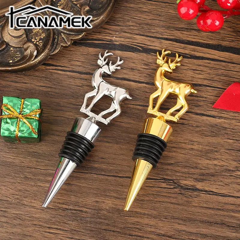 

Рождественские олени декоративные пробки для вина, украшение для бара из золотистого и серебристого сплава, пробка для бутылки, аксессуары для вина, инструменты