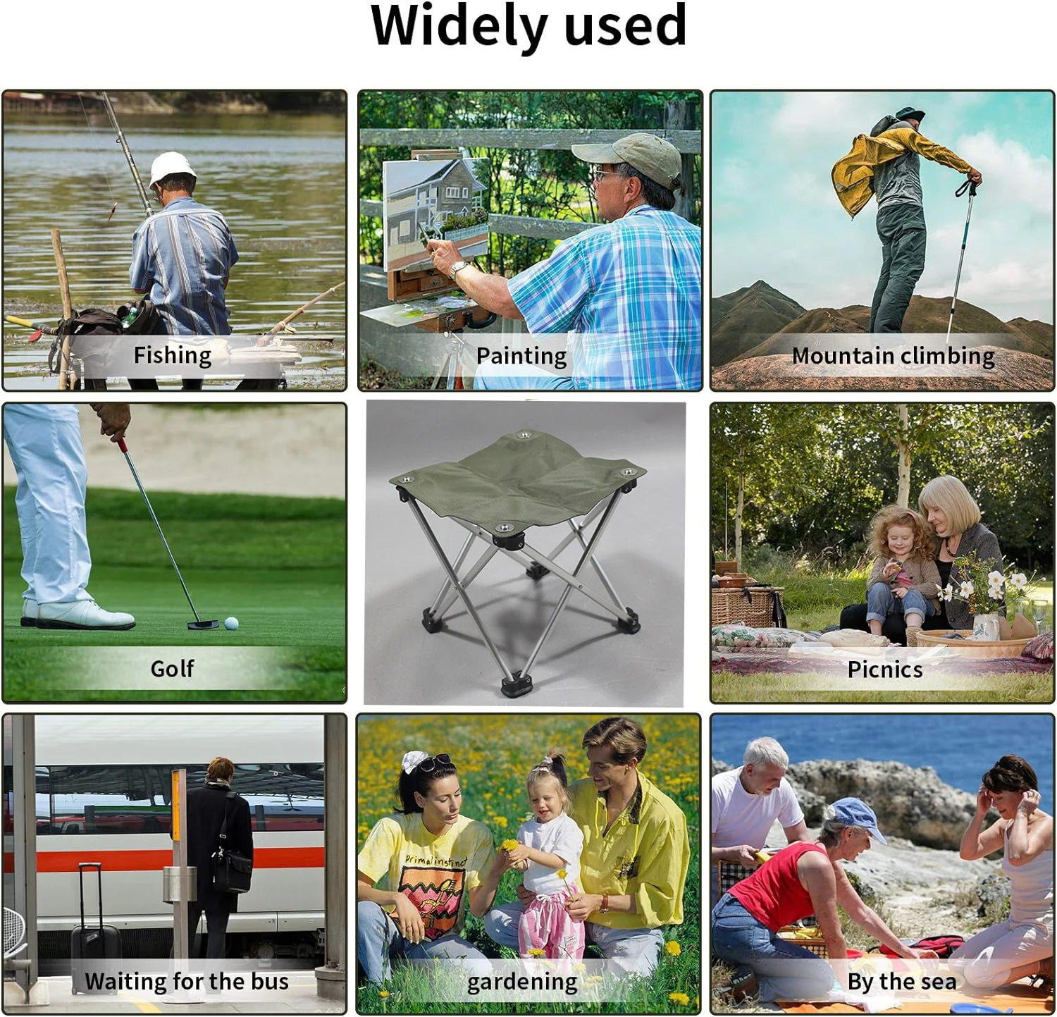 Outdoor folding stool aluminum alloy ultra light small Mazha camping and picnic portable bench sketching fishing beach chair