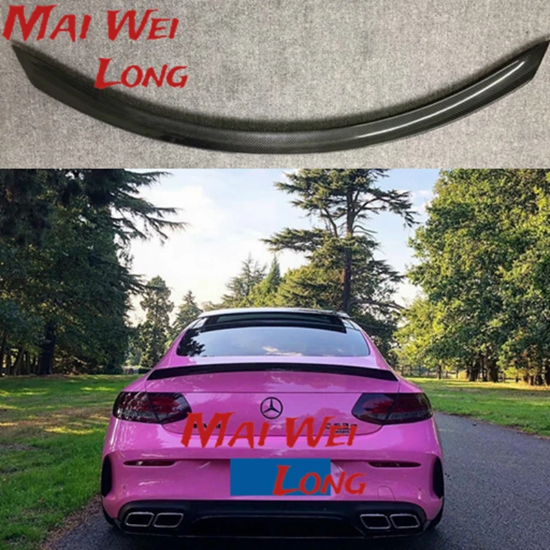 

For Mercedes C Class W205 Spoiler Carbon Fiber Rear Trunk Spoiler wing C200 C250 C300 C180 C350 Coupe 2 Door Car 2015 - UP