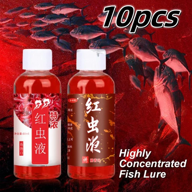 10pcs 60ML Strong Fish Attractant Concentrated Liquid Blood Worm Scent Red  Worm Fish Bait Additive Perch Fishing Accessories - AliExpress