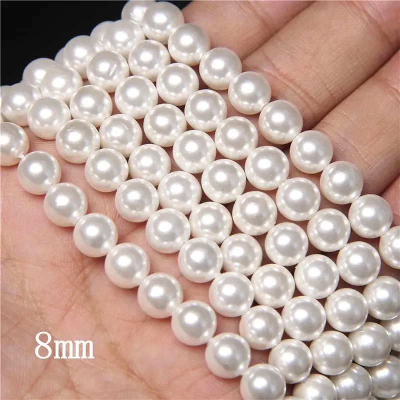 Commercio All'ingrosso 2mm/2.5mm Piccole Perline Di Conchiglia Rotonde Bianche Imazione Semi Di Perle Per Creazione Di Gioielli Braccialetto Fai Da Te Collana Anelli 14
