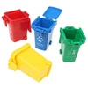 4pcs Simulation 1:12 Dollhouse Mini Trash Can Toy Garbage Truck Cans Curbside Vehicle Bin s Kid  Furniture  Gift 4