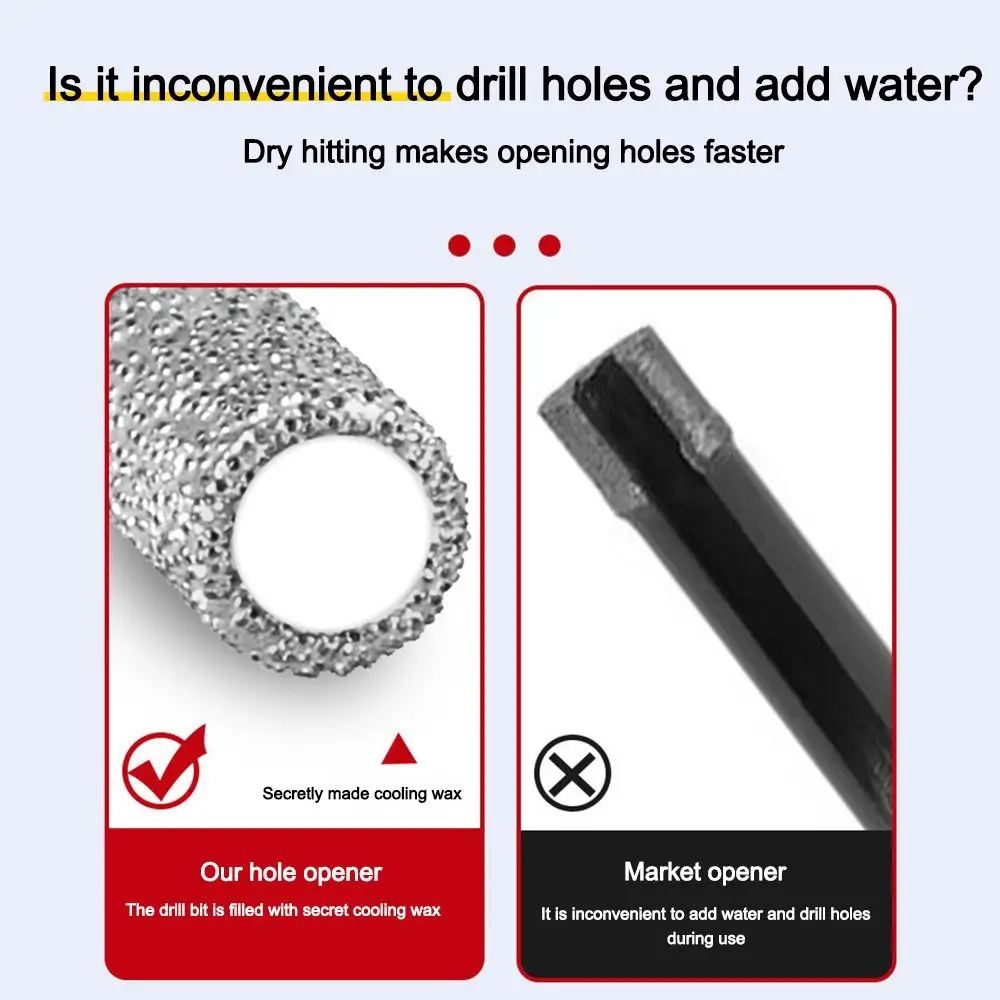Diamond Drill Bit with Hex Shank for Ceramic and Granite - Ideal for Drilling and Grinding