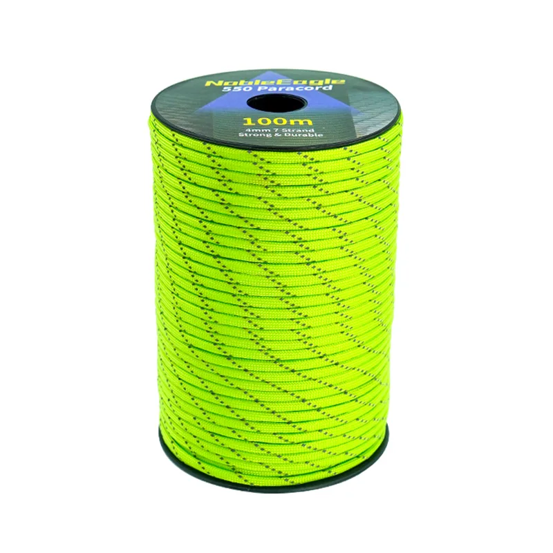 Corde fluorescente réfléchissante 550 de type III pour tente, camping