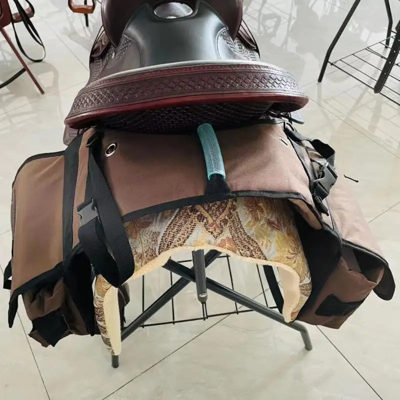Western Saddle Bag Wild Riding Saddle Equestrian Supplies Bag Accessories Storage Horse Backpack