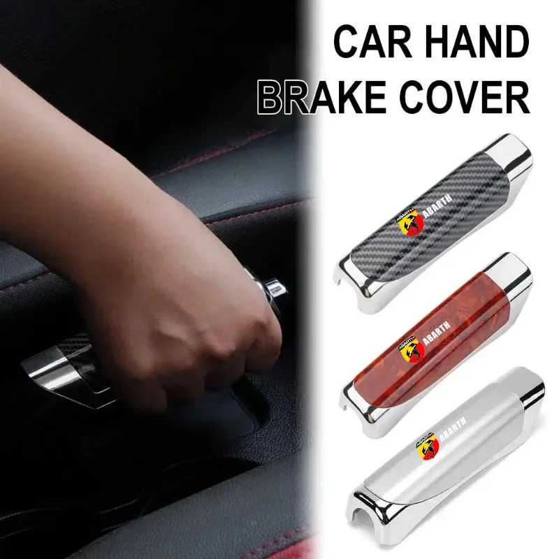 Car Handbrake Grips Protection Cover Carbon Fiber For abarth 695 595 500 competizione 124 Spider PUNTO Doblo Panda Ducato