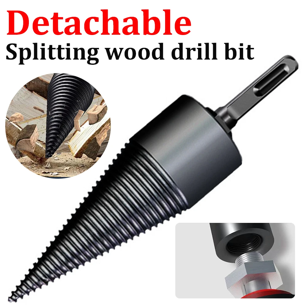 6pcs 32/42mm Removable Wood Splitting Drill Bit Cone Drill Bit Set Screw Mounted Square Shank Hexagonal Shank for Hammer Drillin 6pcs woodworking drill bit set countersink drill hex shank drill bit drilling pilot for screw sizes 5 6 8 10 12 carpentry tool