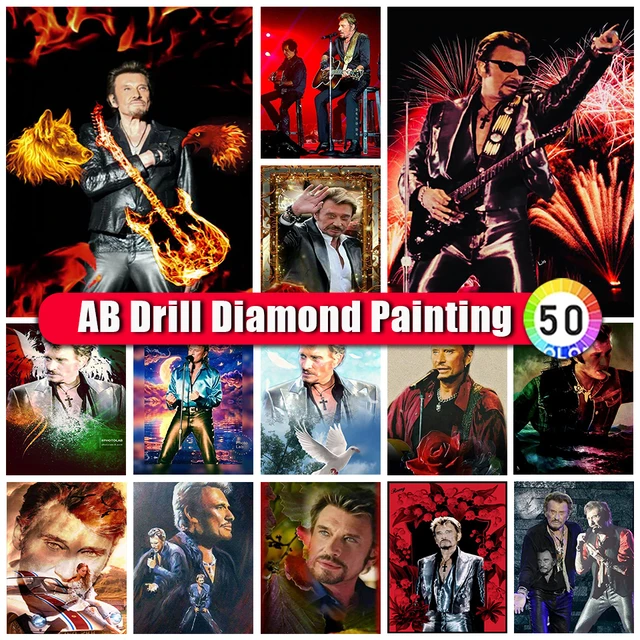 Rock Music Star Johnny Harry Day AB Diamond Painting Animal Eagle Wolf  Diamond Embroidery Guitar Flower Car Home Decor Gift - AliExpress