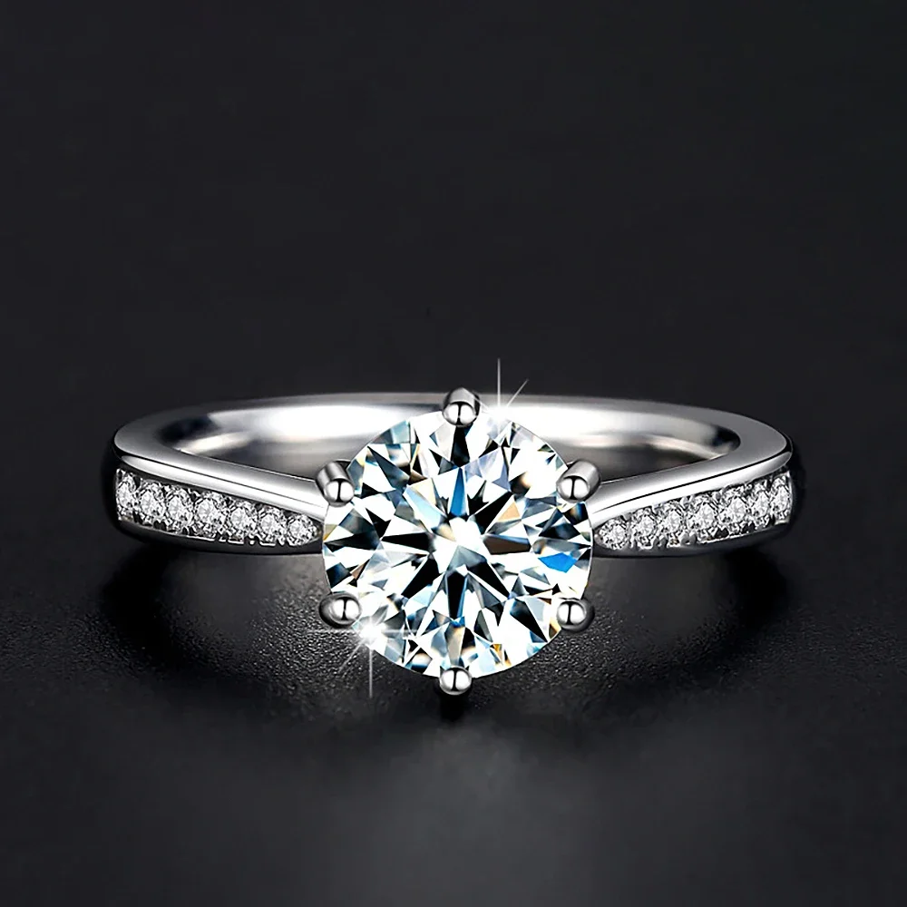 Bague De Fiançailles Trois Pierres Moissanite Coupe Asscher 3,26 Ct Plaqué Or Blanc 14 Carats