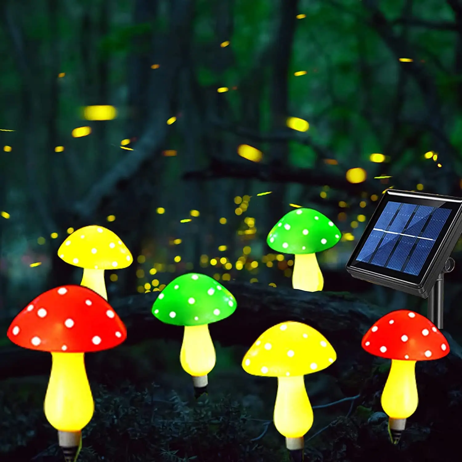

Солнечные садовые огни Открытые рождественские украшения 2023 Led Mushroom Toadstool Buddew Lamp Led Mushroom Landscape Lights For New Year 2024/Xmas/Wedding/Party Decor Festoon