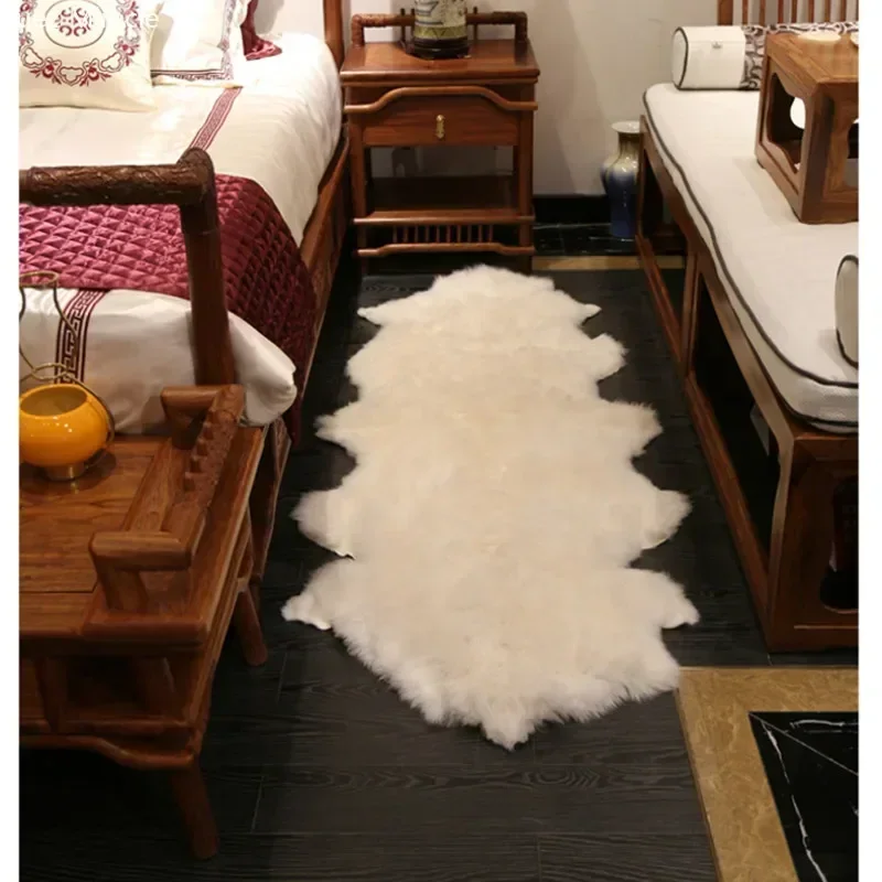 Fur Fabric Cartoon Carpet Whole sheep fur cushion pure wool blanket carpet bedside fur fabric trim womens belts faux blanket craft bag