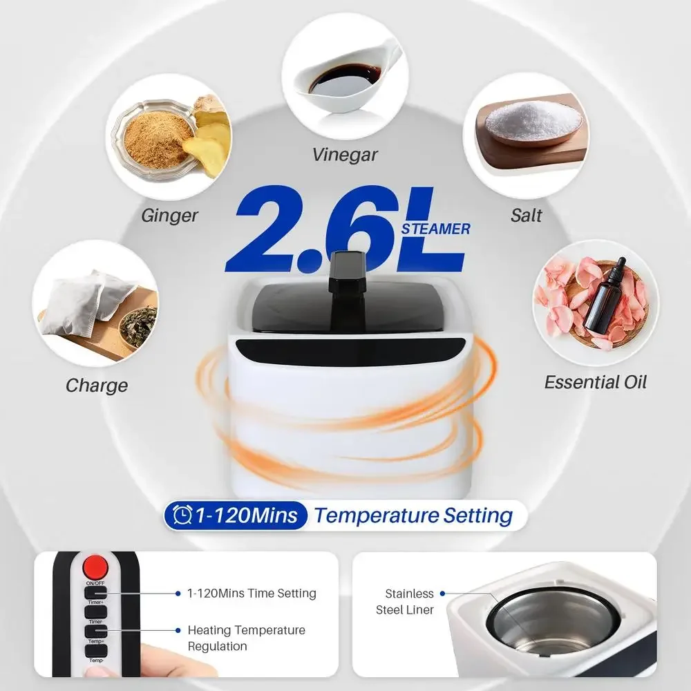 Portable Home Sauna Tent with 2.6L Steamer Remote Control & 9 Adjustable Steam Levels 1000W Steamer Effortless Relaxation 6