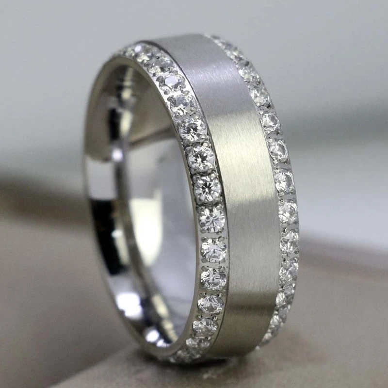 Zircon Rings Zircon Couple Rings For Man Ladies Set Lovers Ring Finger Jewelry Women's Propose Marriage Accessories Size 5-13 Listing