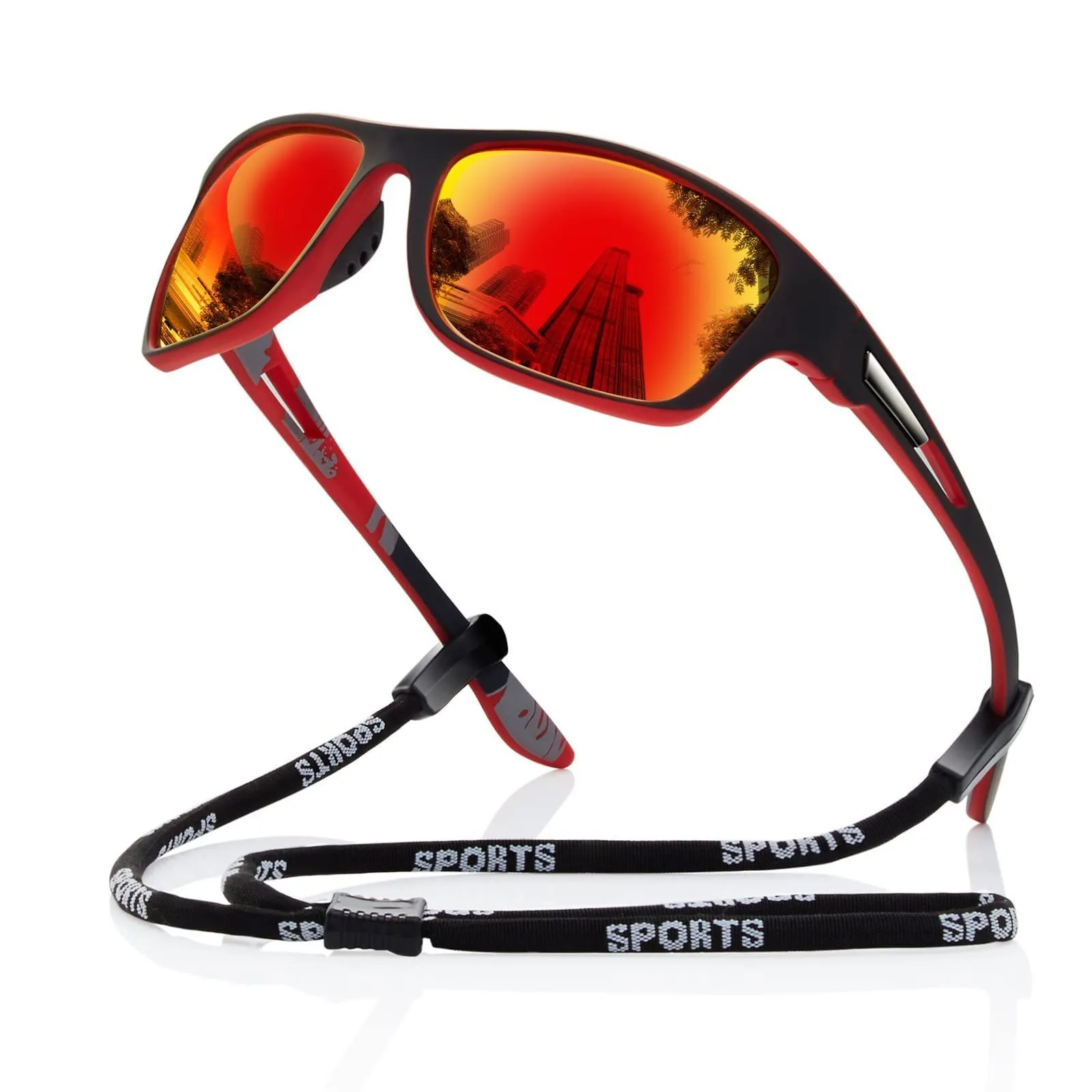1pc Sports Sunglasses For Men & Women Outdoor Cycling Driving Fishing Polarized Comes With Strap