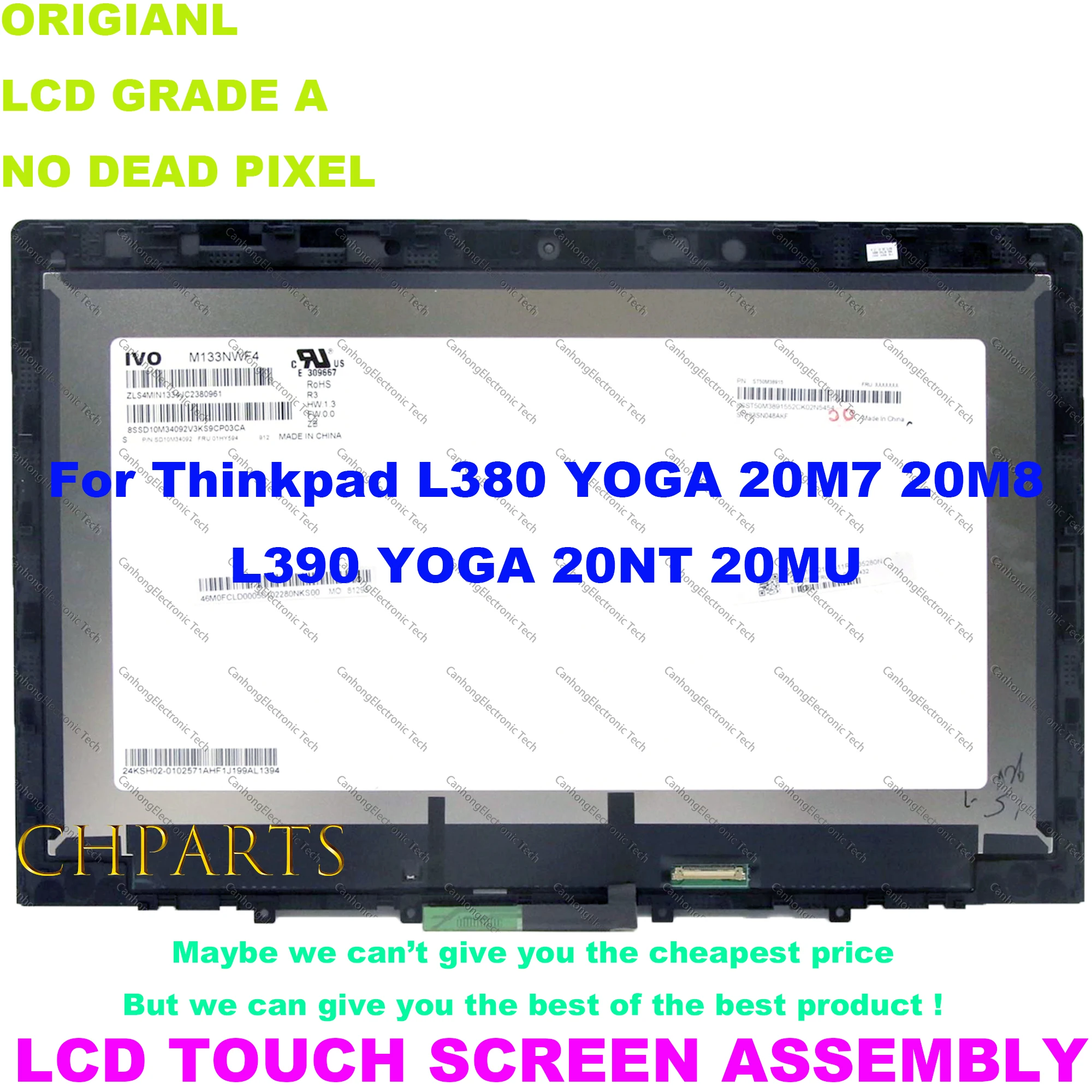 

13,3 "FHD для Lenovo Thinkpad L390 Йога 20NT 20NU серии ноутбук ЖК-дисплей с сенсорным экраном дигитайзер в сборе