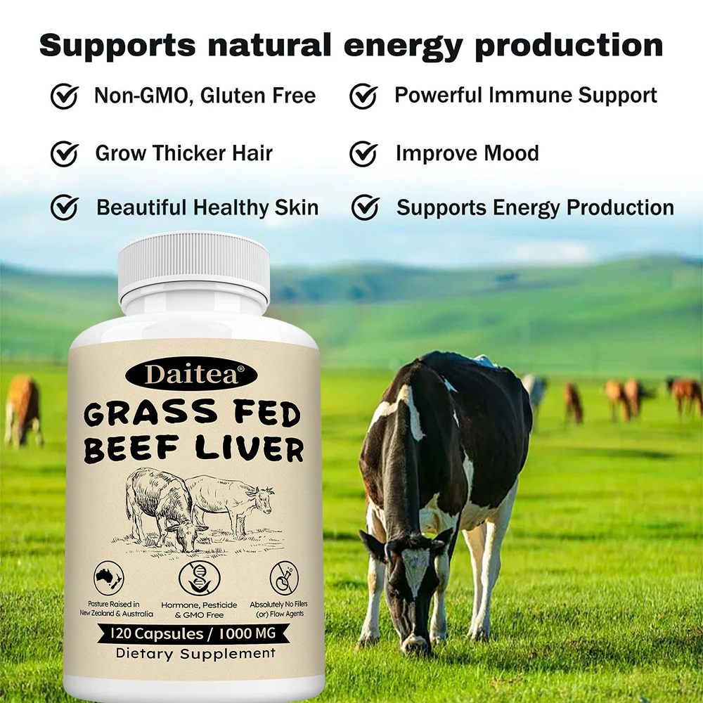 Grass-Fed Beef Liver Capsules: Supports Energy Production, Detoxification, Digestion, Immunity, and Overall Health, Non-GMO. - Image 6