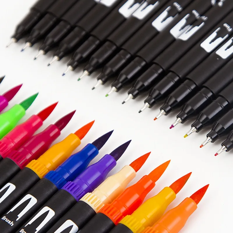 12-132 Colors Watercolor Pens, Brush Markers with Fine Brush Tip for Lettering, Drawing, Journaling Writing Books Art Supplies