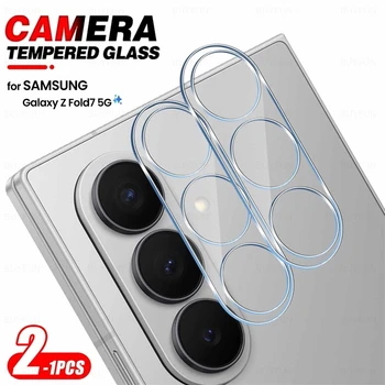 Sumsung ZFold 7 Case 2-1Pcs Clear 3D Tempered Glass Curved Camera Lens Protector For Samsung Galaxy Z Fold 7 Fold7 ZFold7 Z7 5G