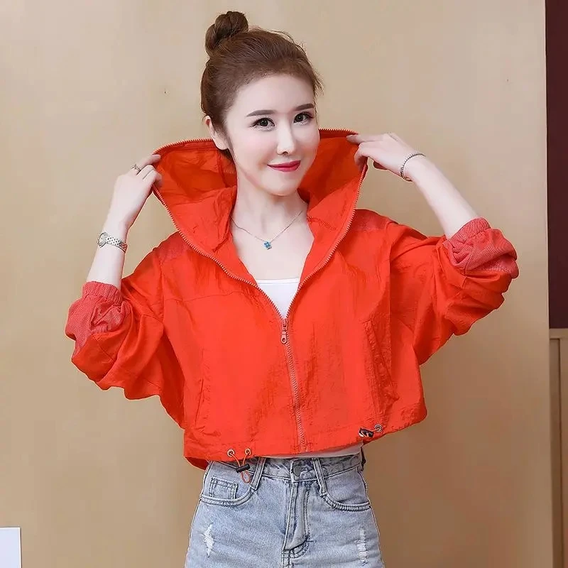 

Sun protection clothing women's short 2021 new summer tops women's Korean version loose ins thin sunscreen coats A850