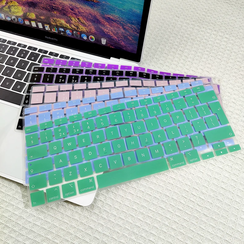 Teclado Capa para Macbook ar m2 13.6 2023 Macbook Pro 13 Case de Teclado para Macbook 16 15 14 13 12 11 Polegada Teclado Capa Cor - Imagem 5