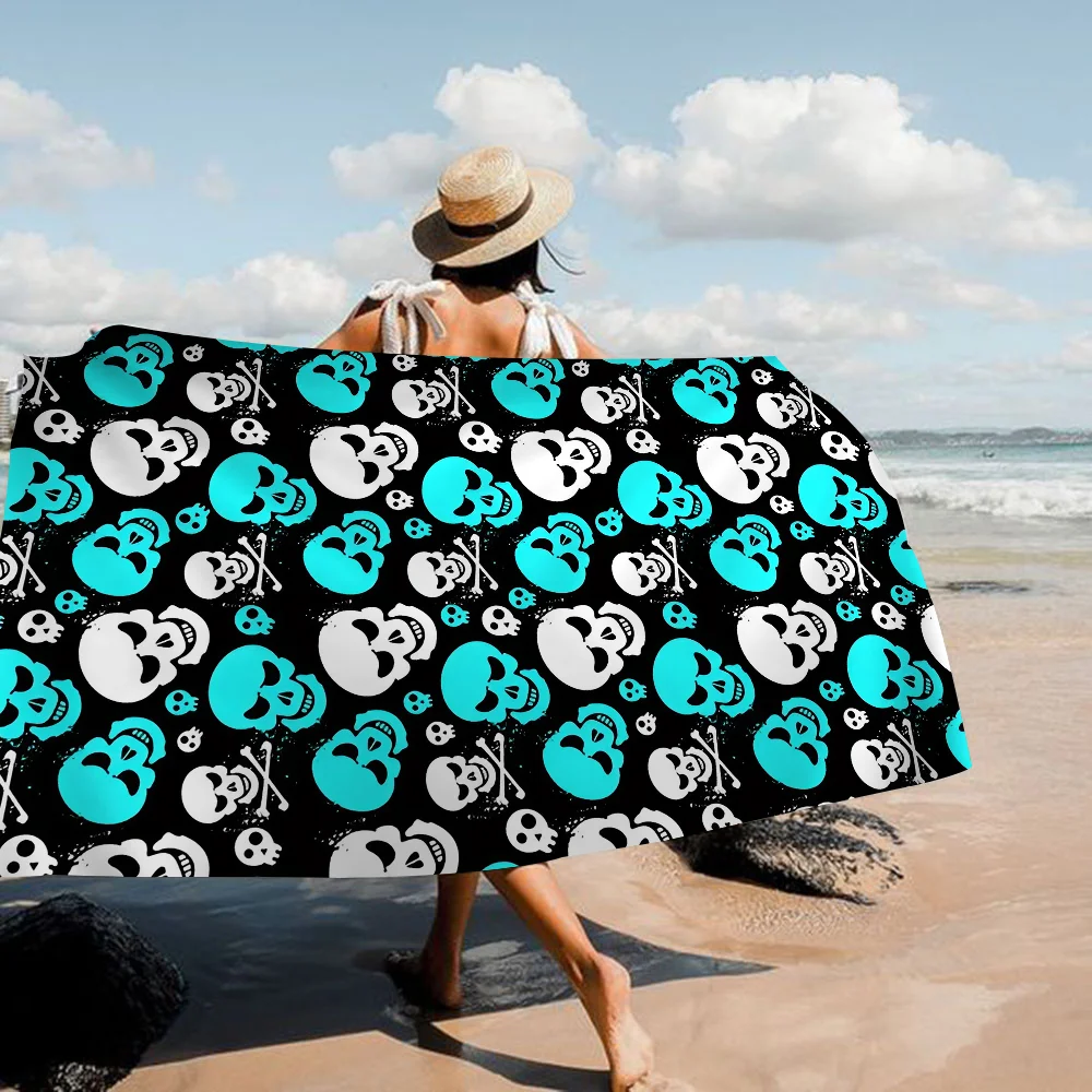 Gothic Horror Skull Death Towel Microfiber Beach Towel Absorbent Quick dry Soft Yoga Swimming Resort Mountain Climbing Towel 2