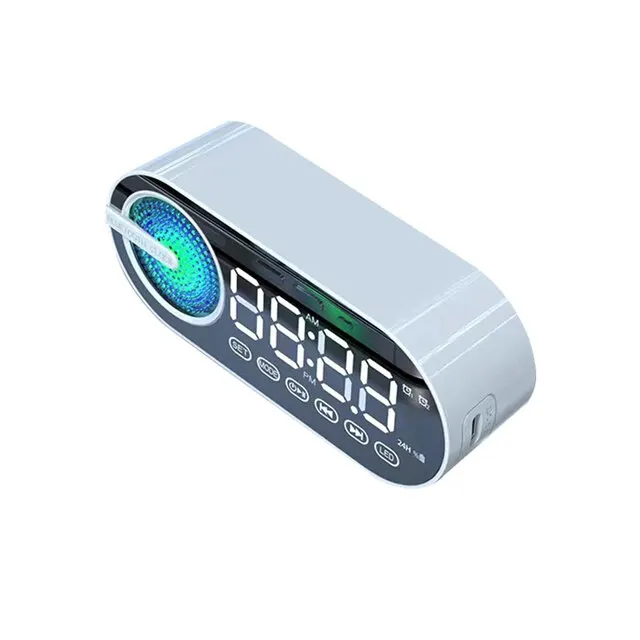 ตัวเลือกสินค้า ลำโพงบลูทูธไร้สายเงียบนาฬิกาปลุก RGB TWS USB LED นาฬิกาดิจิตอลกระจก LED FM จอแสดงผลขนาดใหญ่สำหรับห้องนอนสำนักงานเด็คท็อป