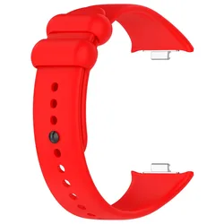 Rubber Silicone Smart Watch Strap Bracelet with Bumper Shell Casing Cover Accessory for Redmi Watch 4 (Red Strap)