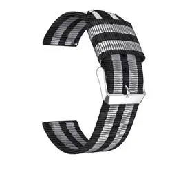 Canvas Nylon Bracelet - 20mm/22mm - Durable Wristband - Amazfit GTS 4 3 2 (Black gray)