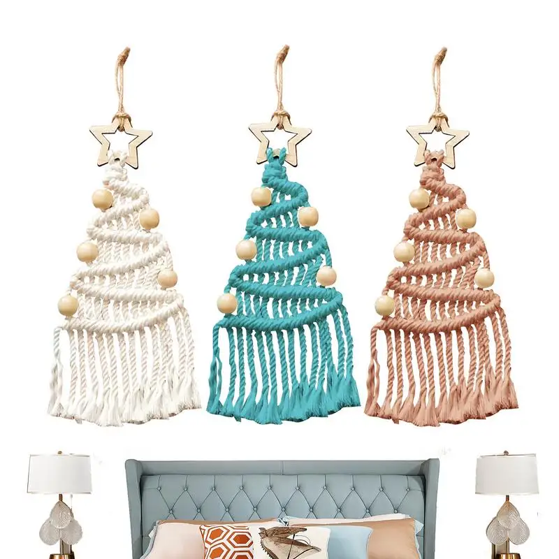 

Christmas Tree Macrame Decors Creative Handmade Wall Tree Hanger Ropes Multifunctional DIY Boho Braiding Craft Kit For Christmas