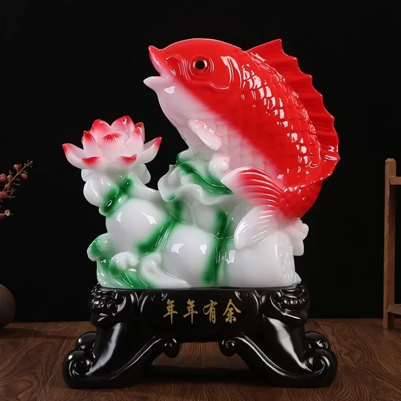 

Zhaocai Fish Ornament Home decoration accessories Gift for store opening Feng Shui Decoration Resin Crafts
