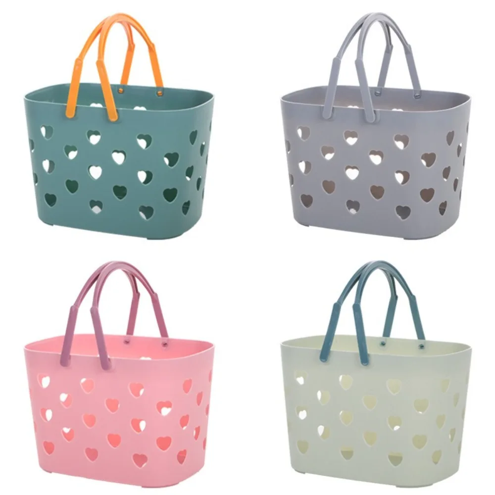 Plastic Shower Basket with Handles Stackable College Dorm Organizer Space Saving Large Capacity Drainage Toiletry Basket