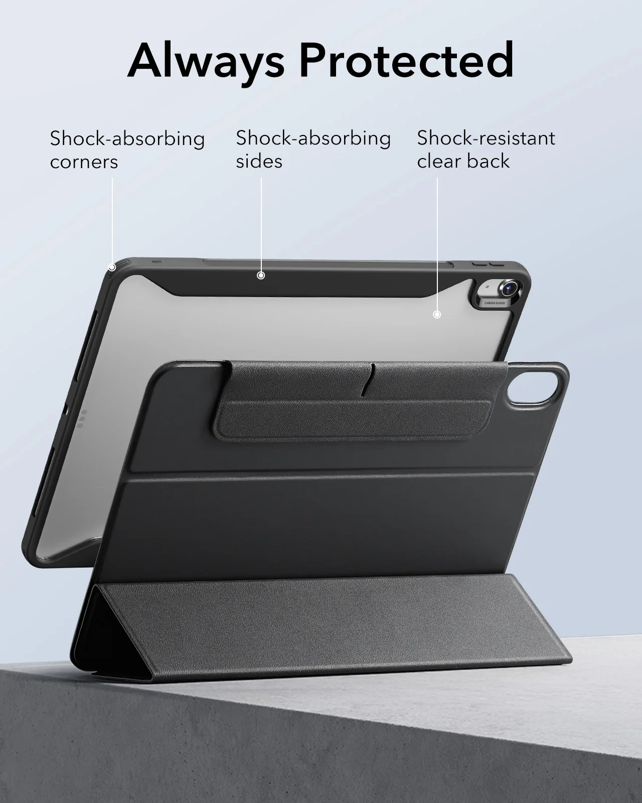 Custodia Per IPad Air 13'' M3/M2 2025/2024 E IPad Pro 12,9'' 2018-2022 - Supporto Magnetico Con Penna, Nero