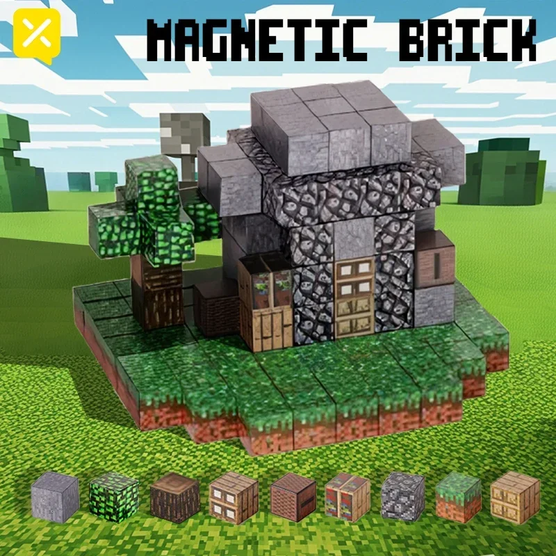 Magnetic Mountains And Forests House Building Cubes Blocks DIY Three-Dimensional Building Children's Educational Toy Gift magnetic building blocks magnetic assembly toy
