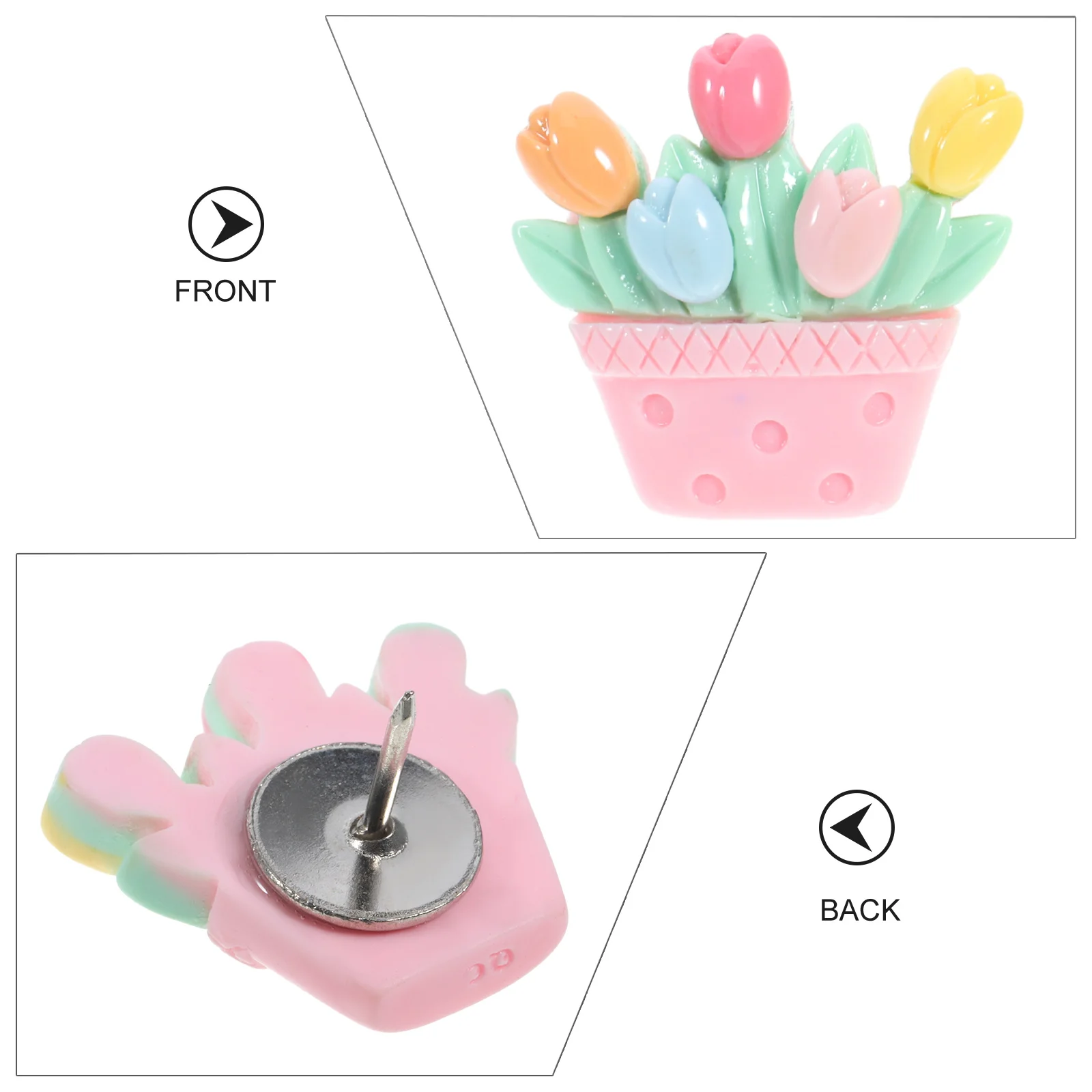 20Pcs 수지 압정 꽃 디자인 지리 수업을 위한 경량 컴팩트 푸시 핀 여행 사진 미술 공예품 매일 사용 홈
