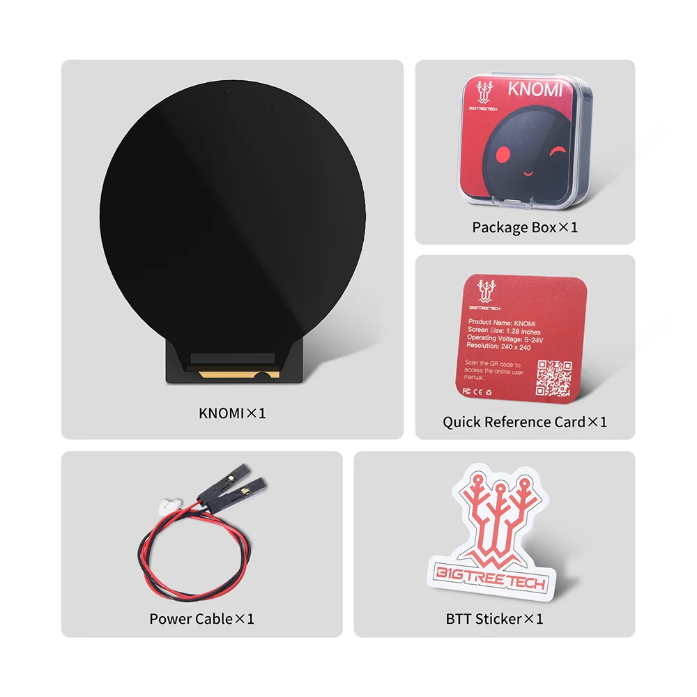 Tela Circular Bigtreetech para Impressoras 3d Klipper Voron V2.4 Voron Stealthburner Capacitivo Knomi V2.0 V1.0 1.28 Display - Imagem 6