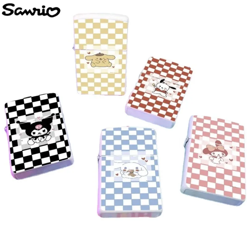 

Sanrio Anime Peripheral Cartoon Kuromi Kitty MY Melody Cute Kerosene Lighter Windproof Bar KTV Cigarette Lighter Gift Wholesale