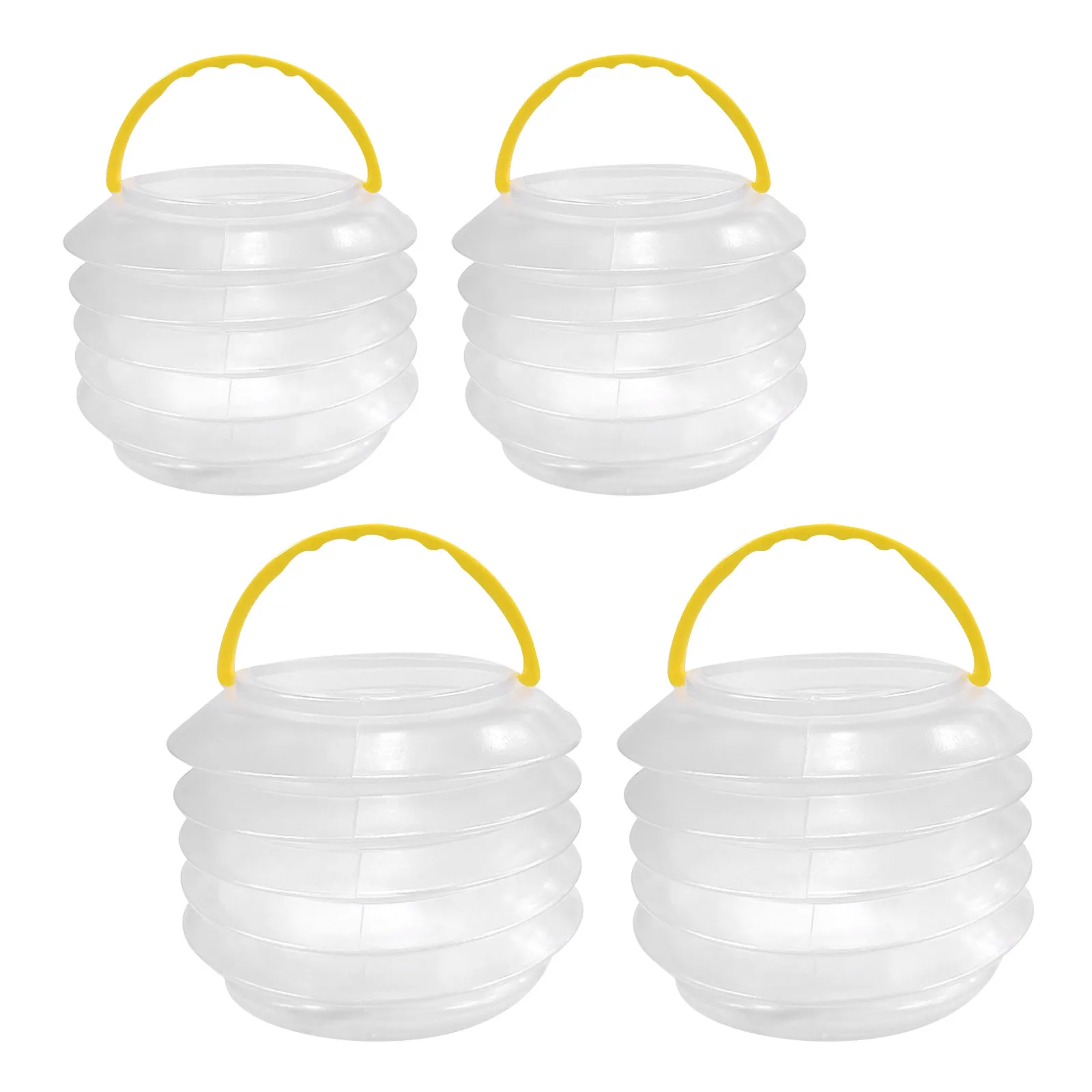 4Pcs 접이식 브러시 세척 버킷 휴대용 투명 페인트 브러시 세척기 수채화 구아슈용 접이식 물컵