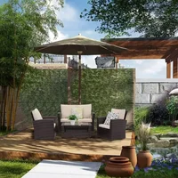 Patio Furniture Sets 4 Piece Rattan Chair Patio Sofas Wicker Sectional Sofa Outdoor Conversation 1