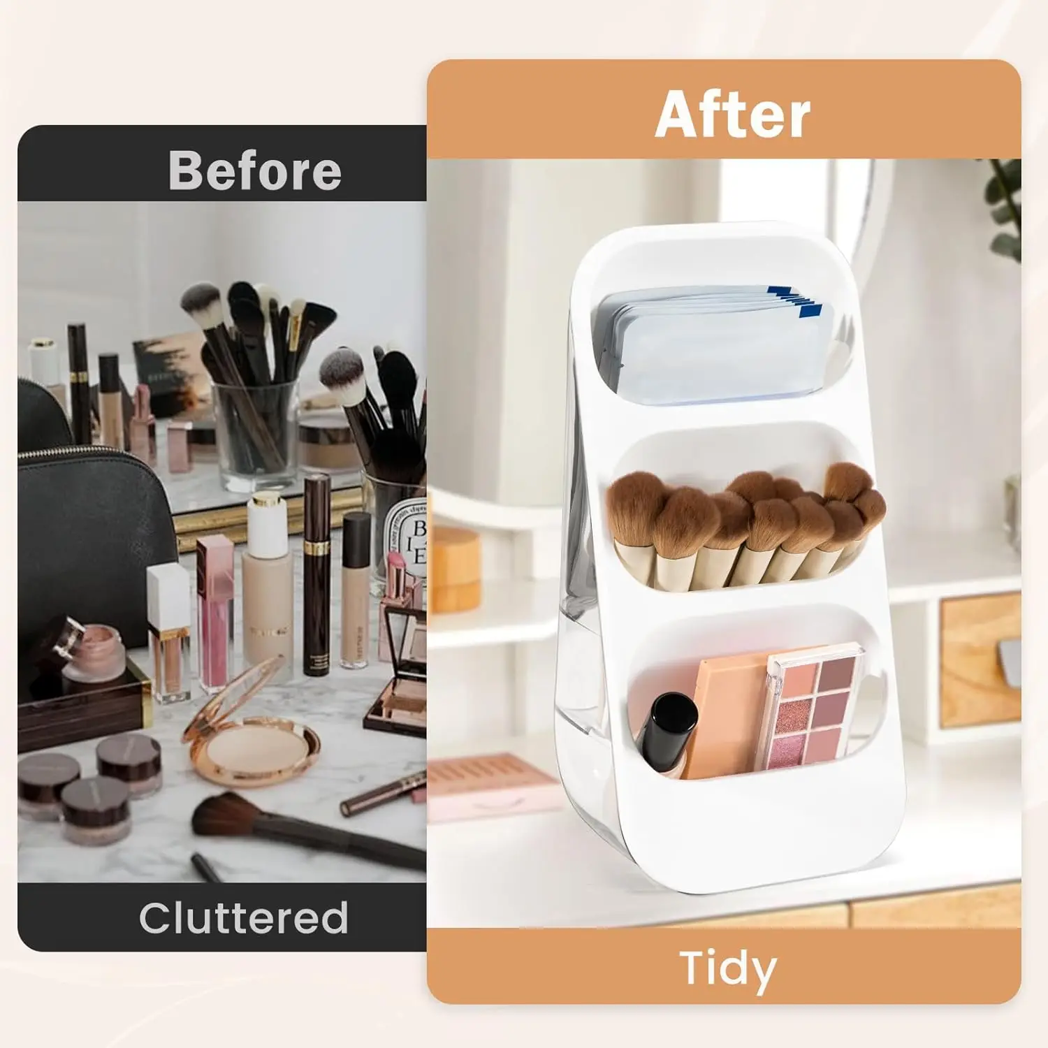 Large Capacity Makeup Storage Box For Cosmetic Tools Organizer Fits Vanity Desk Office Table_voghion.com