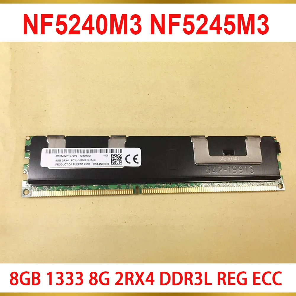1PCS NF5240M3 NF5245M3 For Inspur Server Memory 8GB 1333 8G 2RX4 DDR3L REG ECC RAM