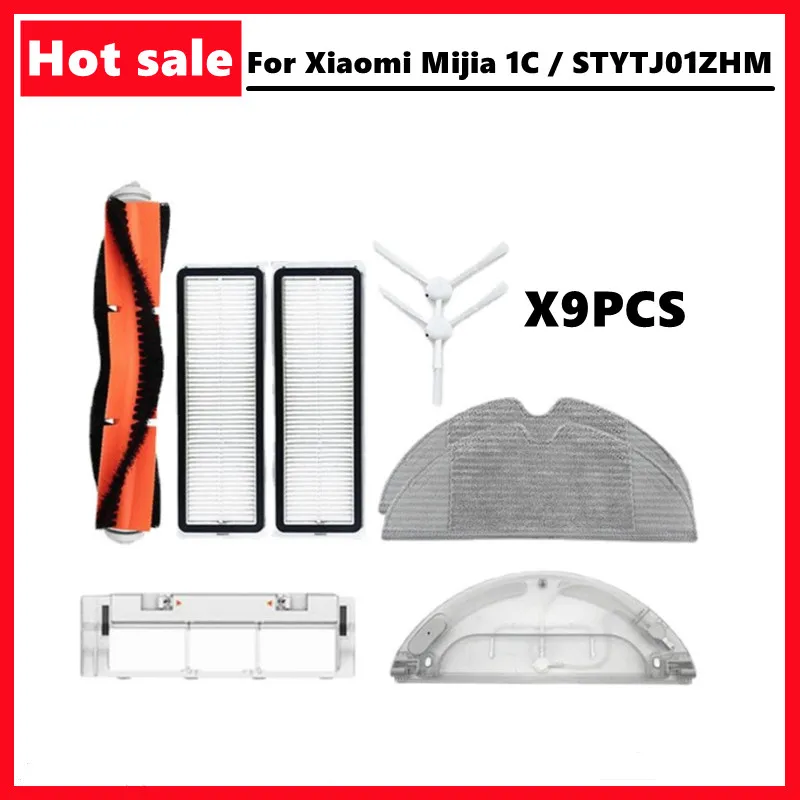 

For Xiaomi Mijia 1C / STYTJ01ZHM Robotic Vacuum Cleaner Accessories Washable Filter Accessories Filter Main Side Brush Mop Cloth